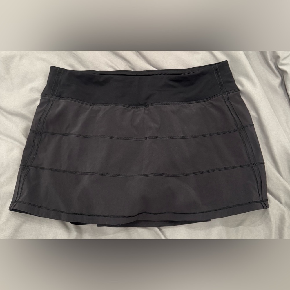 Lululemon Pace Rival Mid-Rise Pleated Skort Womens 8 Reg Black Tennis Gym Golf